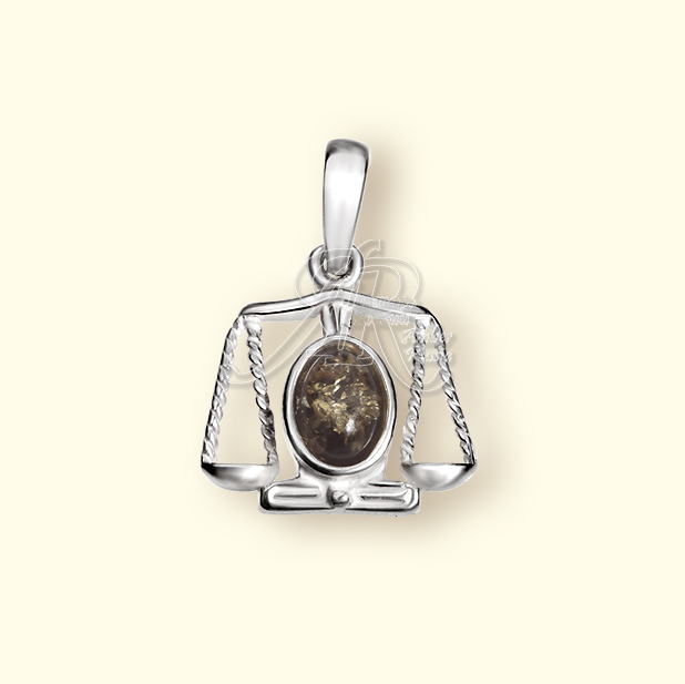 Подвеска Посеребрение, янтарь